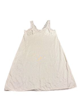 80s 90s European Vintage Berkertex Silky Lace Sheer Slip Dress (Ivory/Cream) XL